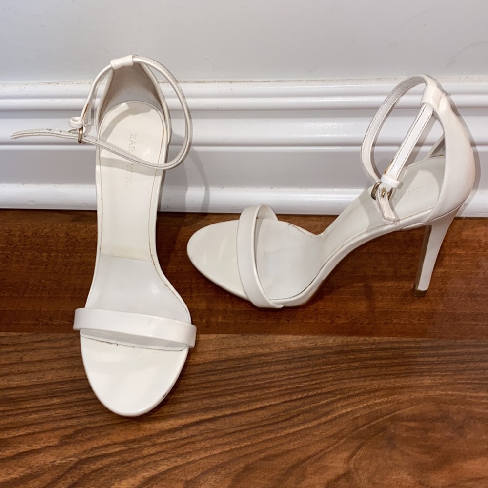 Zara basic white strappy heels - Picture 2 of 4